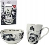 pięknie stylizowany porcelanowy zestaw kubek + miseczka z marki queen