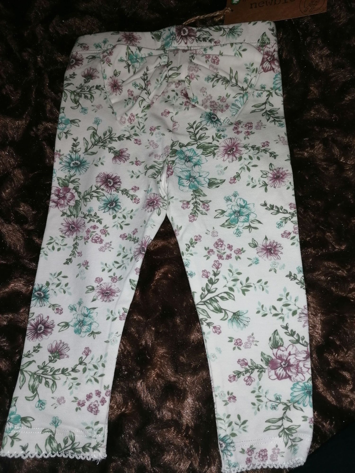 Legginsy newbie kwiaty kokarda 74