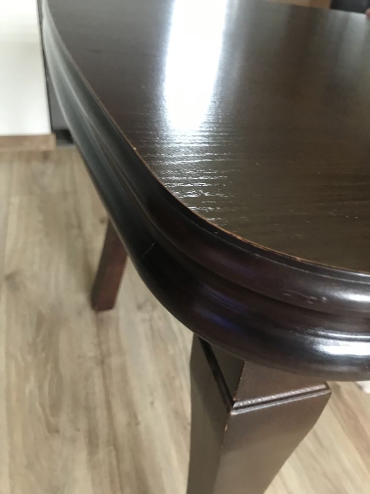 Stół drewniany 160-240x80cm + 10 krzeseł