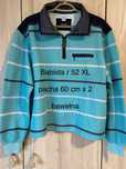 Babista XL 52 bluza męska niebieska/ turkusowa z kołnierzykiem Vintage