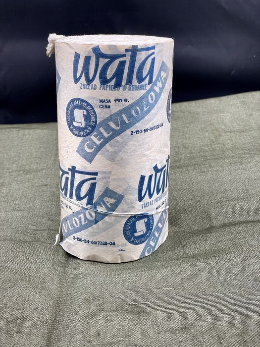 Zabytkowa Wata celulozowa medyczna z PRLu Vintage