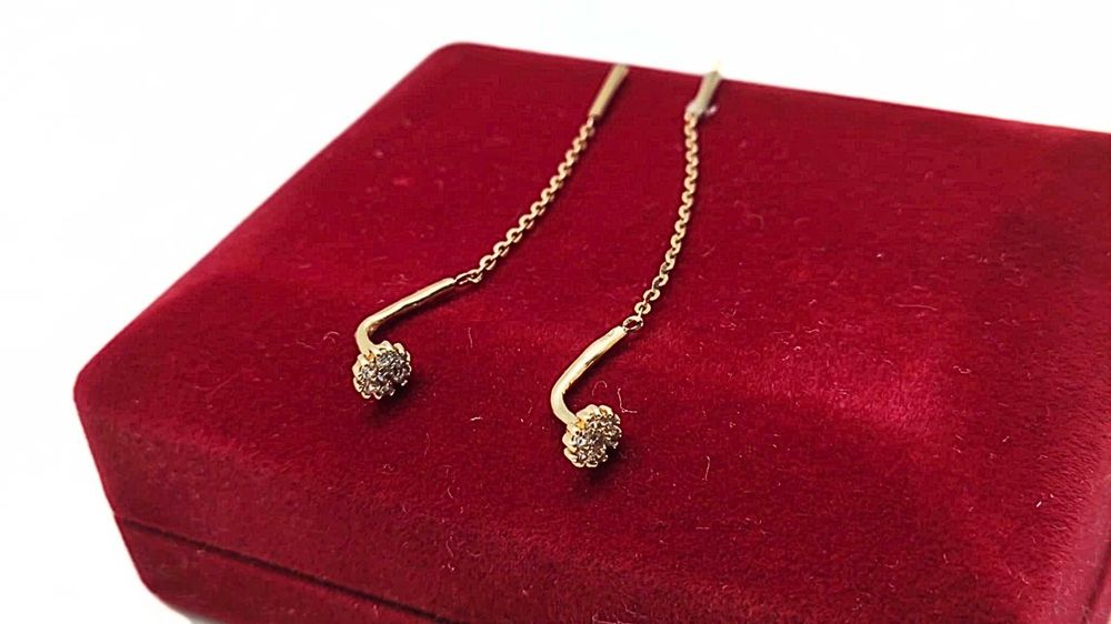 Eleganckie długie kolczyki próby 585 - 1,02g