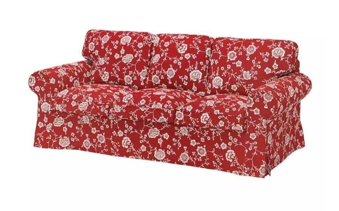 Ikea EKTORP Pokrycie sofy 3 osobowej virestad czerwony bialy