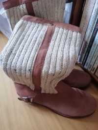 Botas de cano de lã