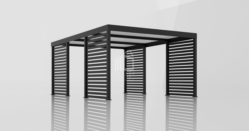 Carport Premium - Wiata Samochodowa 4X5 Antracyt Zabudowa - Id957