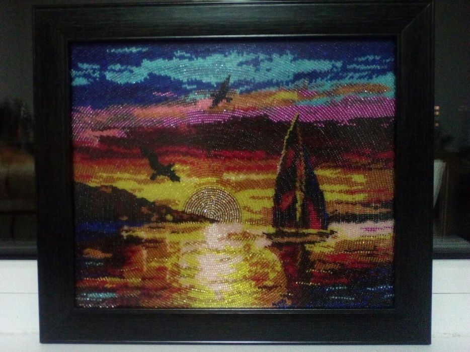 Картина бисером "Морской закат"