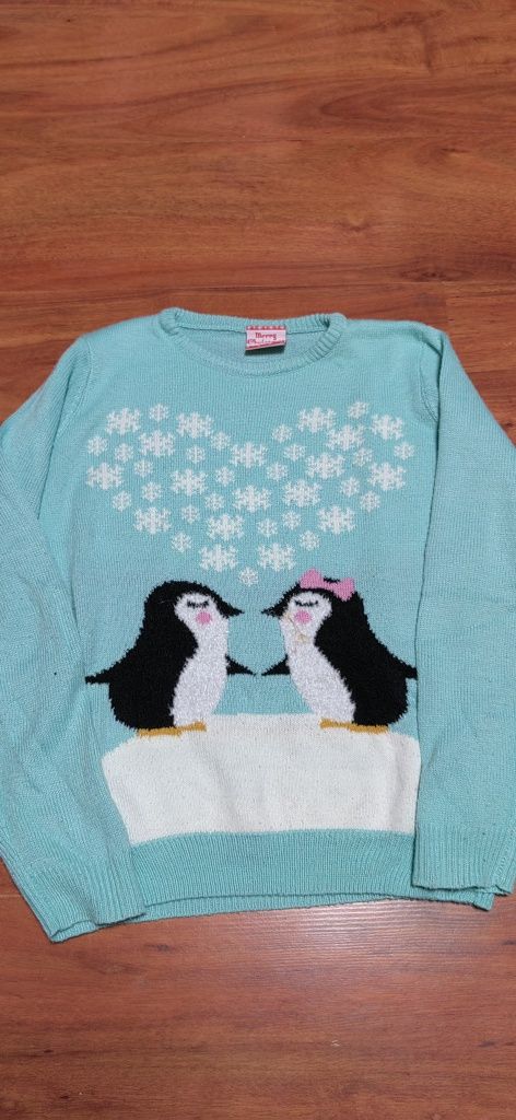 Swetr z pingwinami .