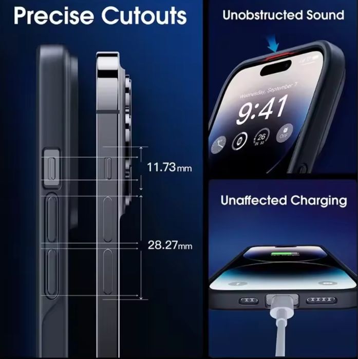 Capa black Mate Magsafe iPhone 16  + Vidro Temperado 9H IPhone 14 pro