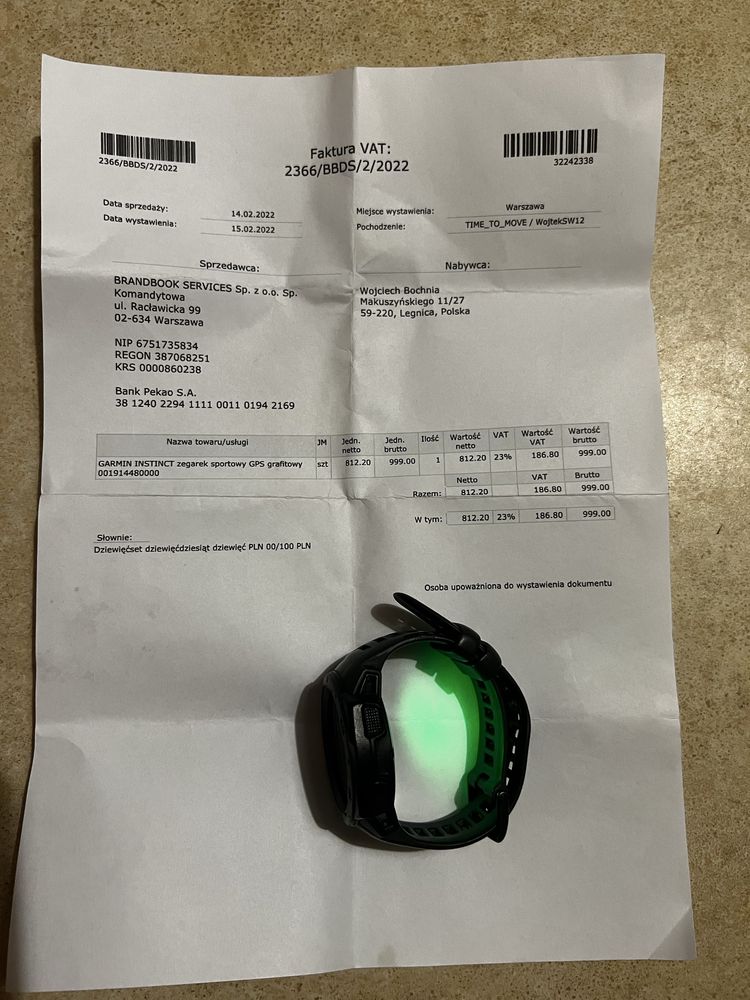 Zegarek GARMIN INSTINCT czarny