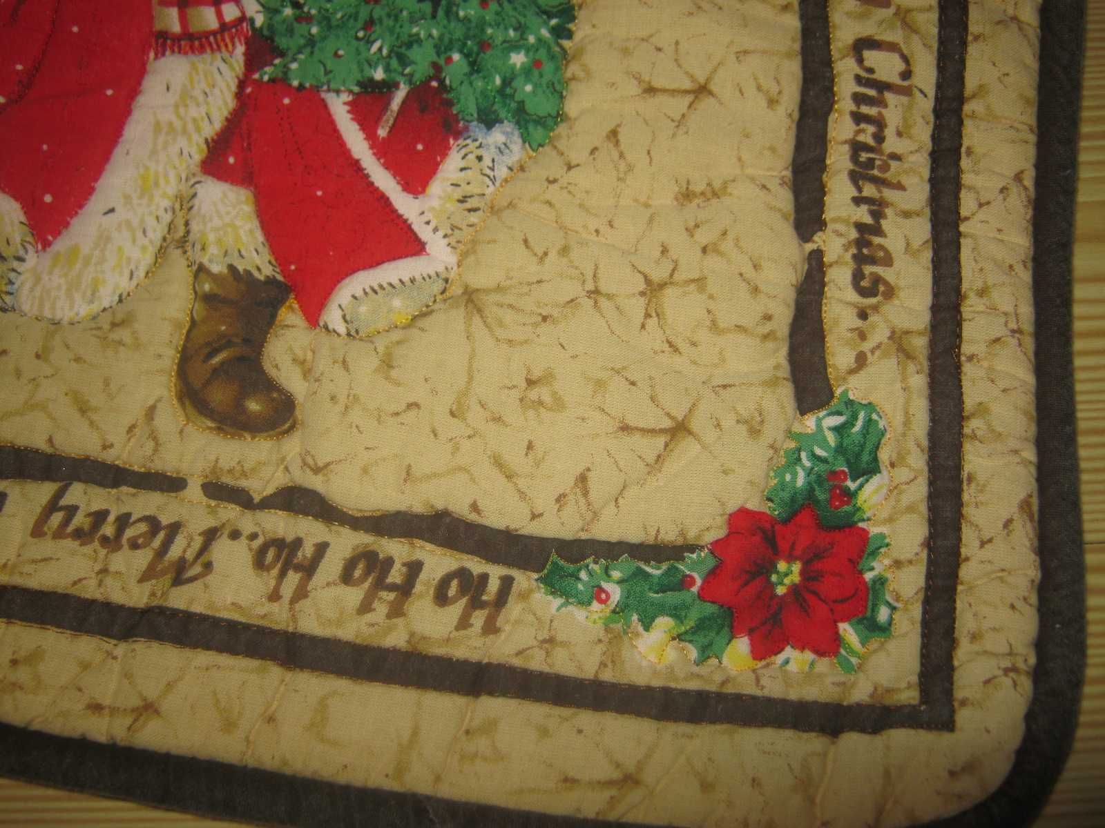 Pikowana poszewka na jasia kolekcja świąteczna Mikołaj