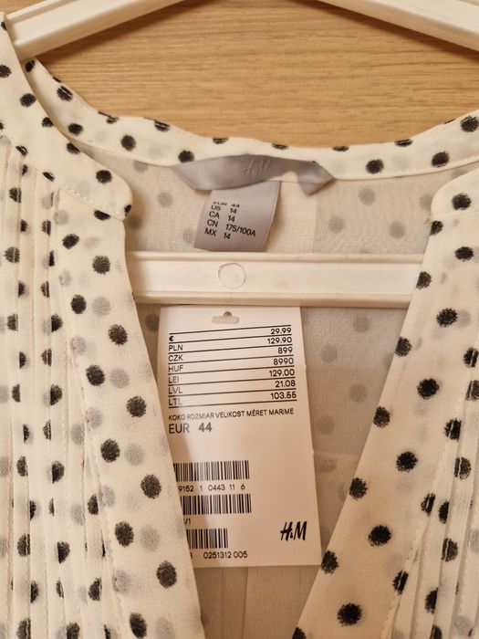 H&M sukienka  44 w kopeczki, nowa