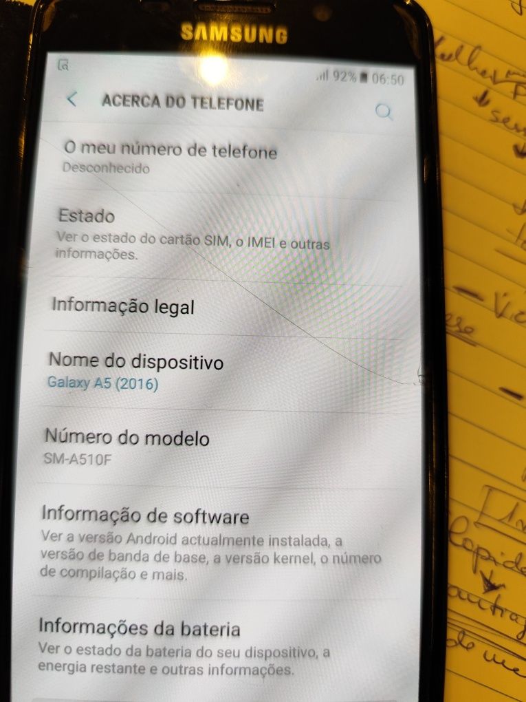 Telemóvel Samsung  A5 (A510f)