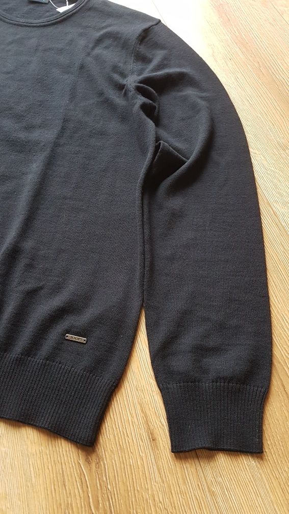 Joop! męski sweter merinos wełna M granatowy wool merino joop sweterek