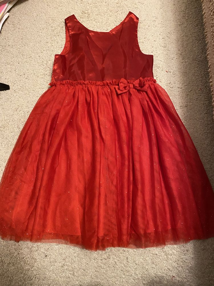 Sukienka wizytowa, czerwona rozmiar 140