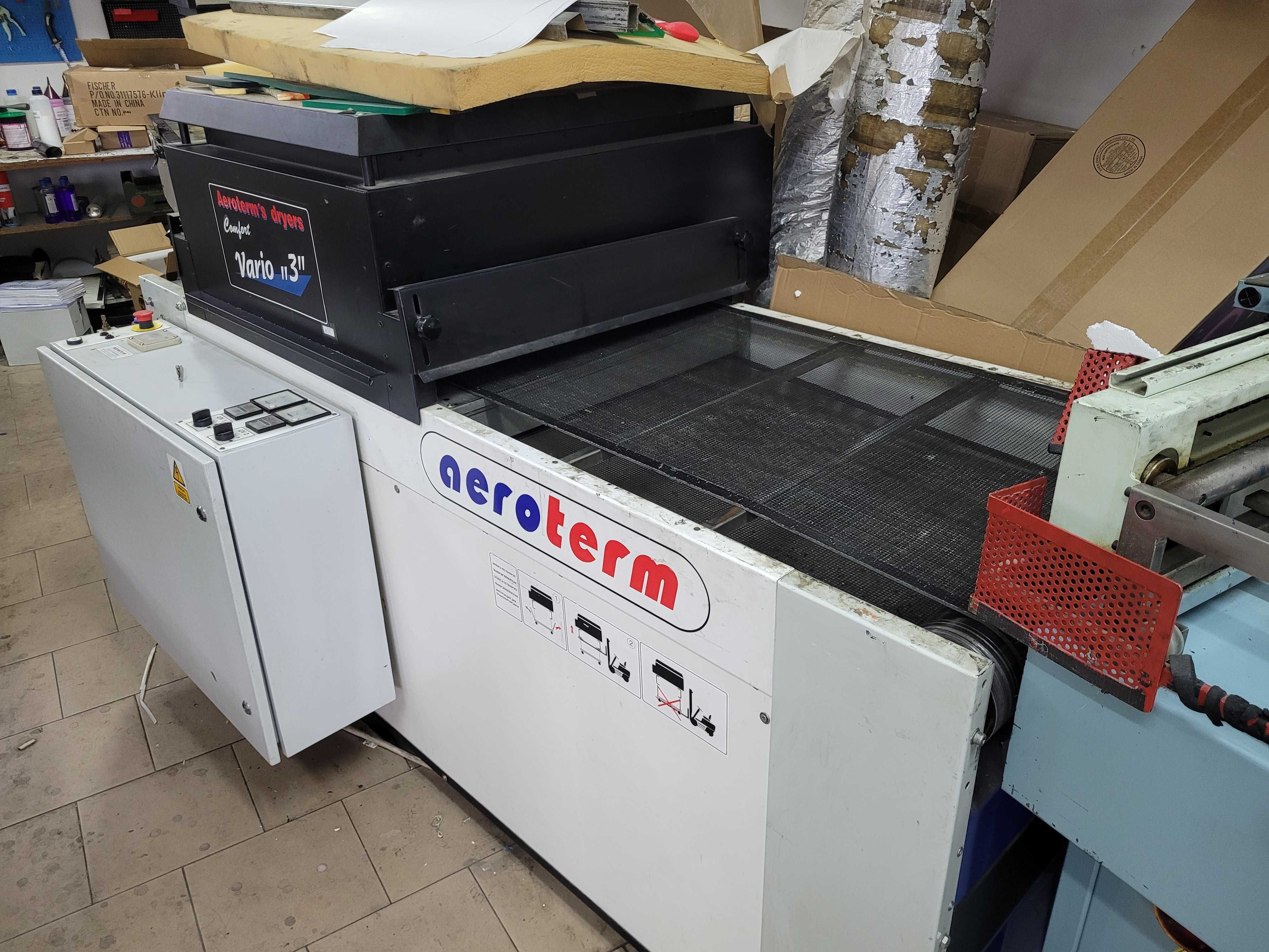 Sitodruk półautomat linia do lakierowania i druku UV, tunel suszący UV