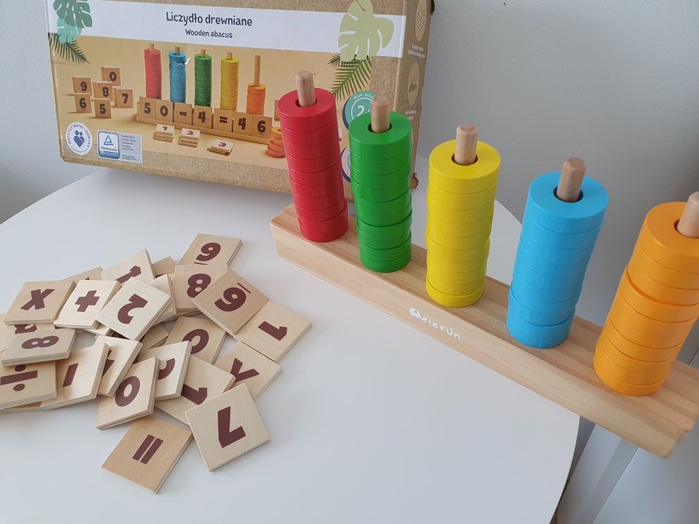 Liczydło Drewniane Elefun. Drewniany Sorter. Montessori.