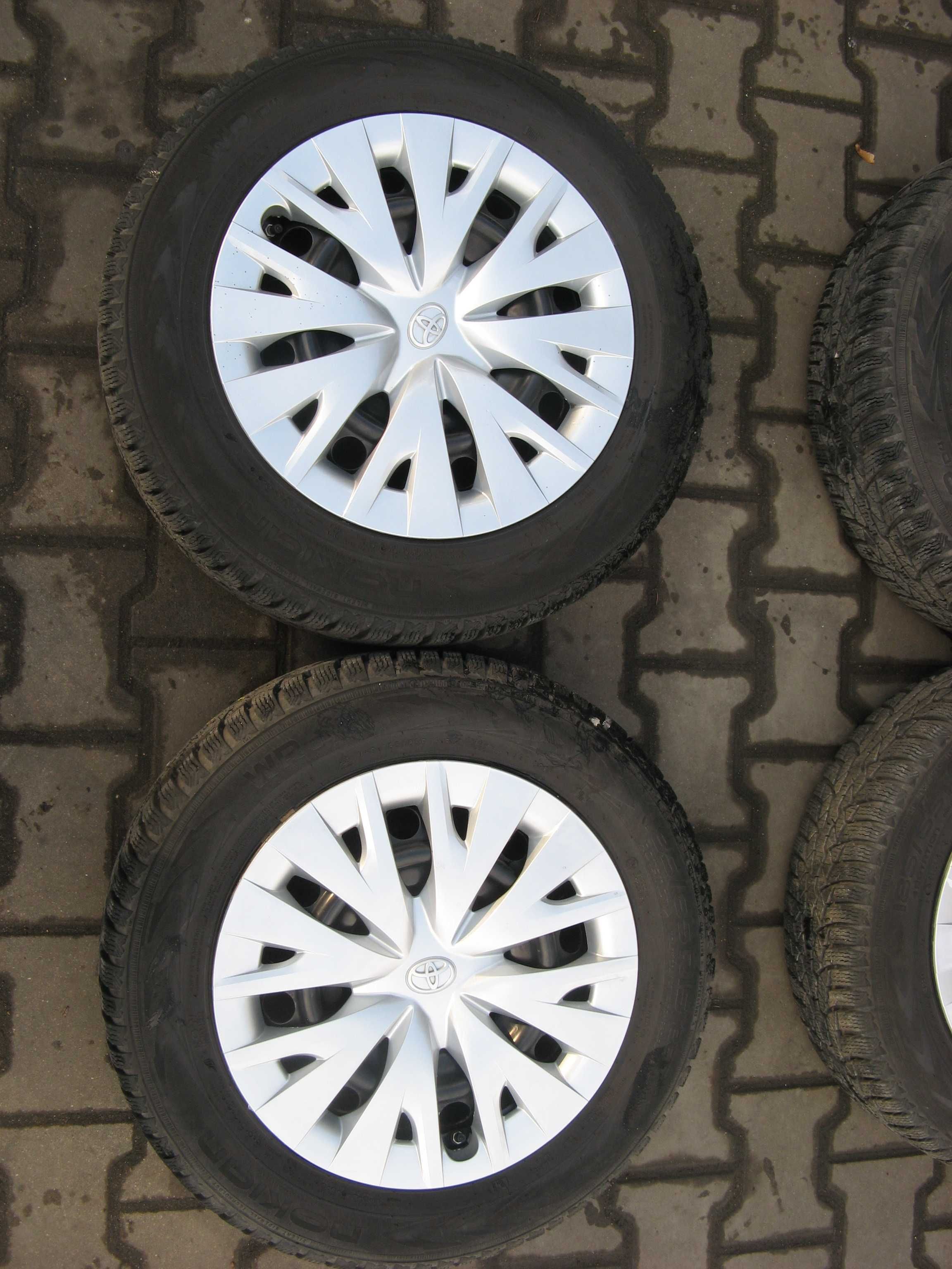 FELGI, Koła 15" 5x100,185/65R15 Nokian,TPMS Kołpaki TOYOTA Yaris XP210