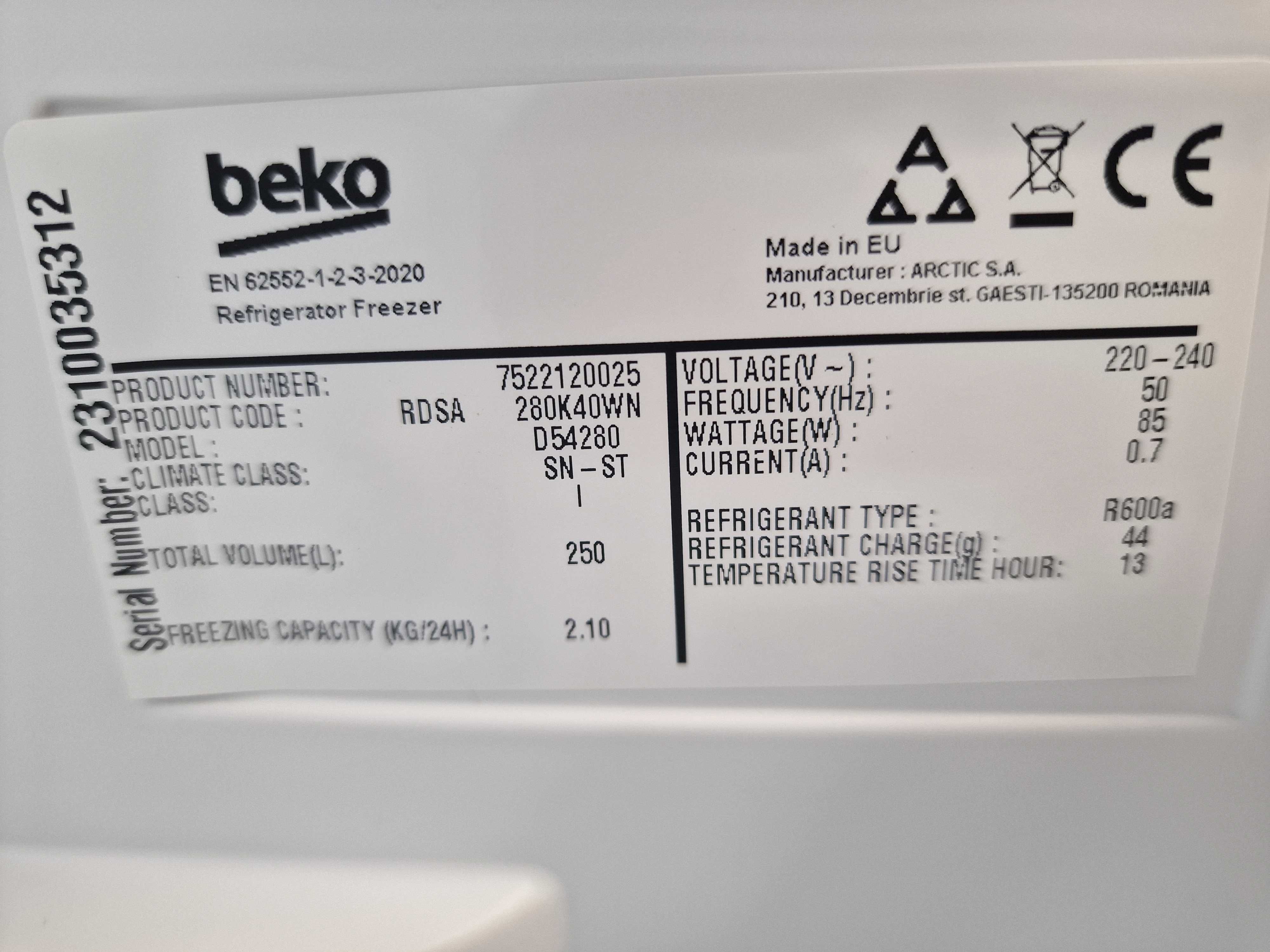 Frigorífico combinado BEKO