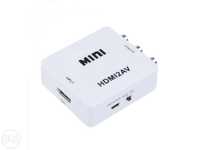 (NOVO) Conversor HDMI para AV/3RCA - Branco