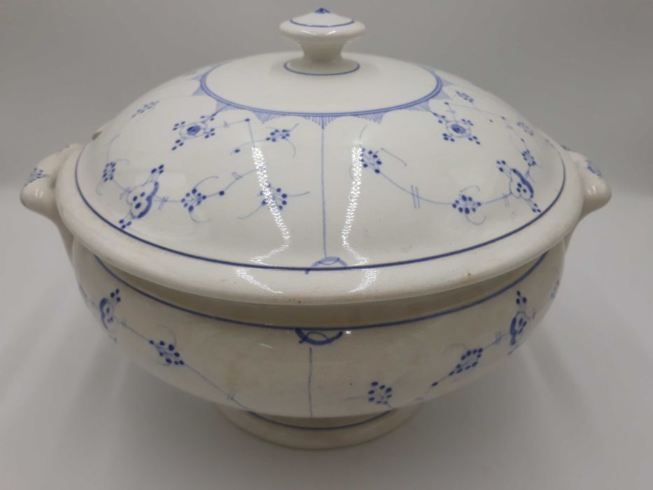 Waza Aluminia Royal Copenhagen słomiankowe kobaltowe kwiaty strohblume