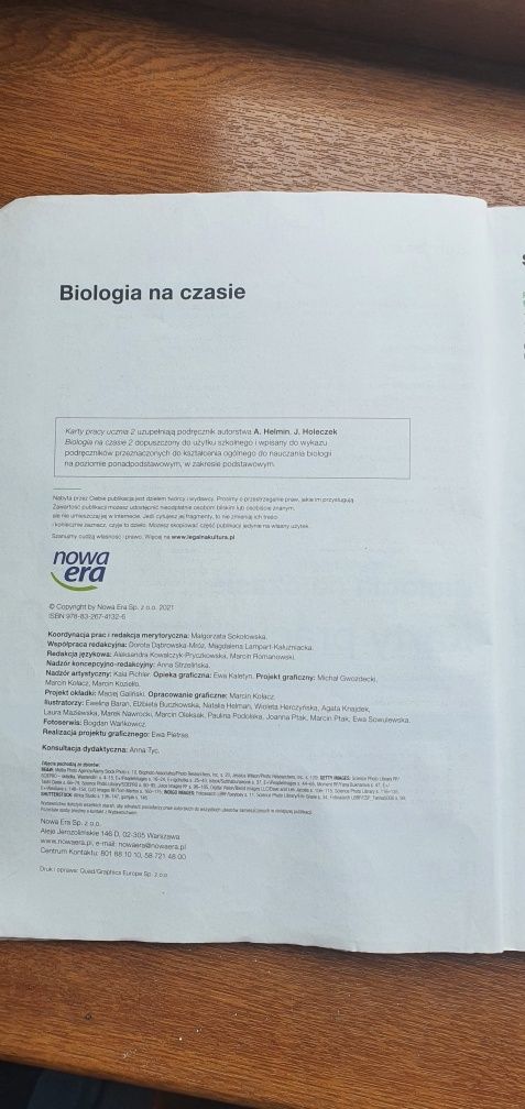 Biologia na czasie 2 karty pracy liceum/technikum