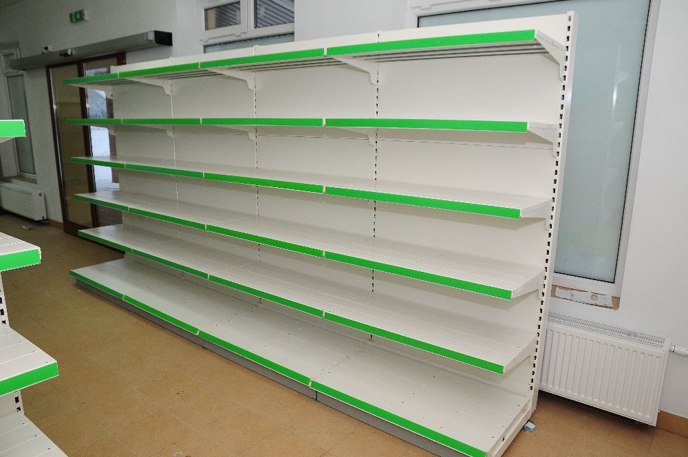 Regał regały Otto Kind przyścienne sklepowe białe metalowe