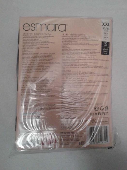 Esmara Majtki rajstopy przeciw otarciom ud z lycrą czarne XXL 5 par
