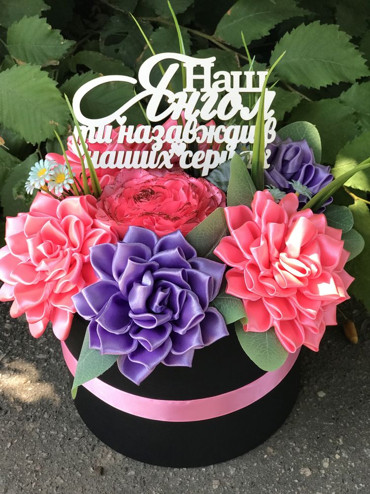 Атласні квіти на замовлення