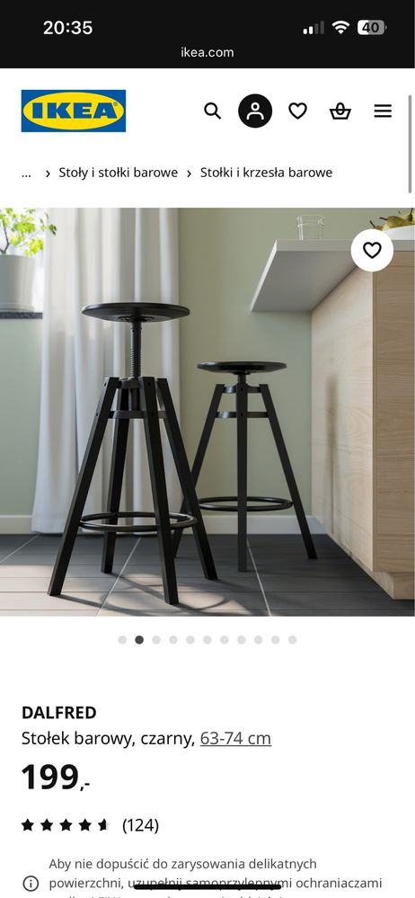 Sprzeda taboret Dalfred Ikea