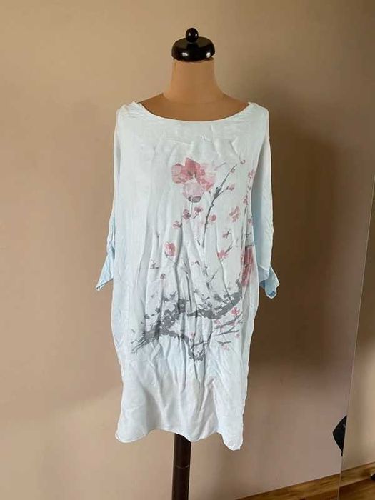 xxl +size 42 44 tunika krotka sukienka t  oversize nietoperz