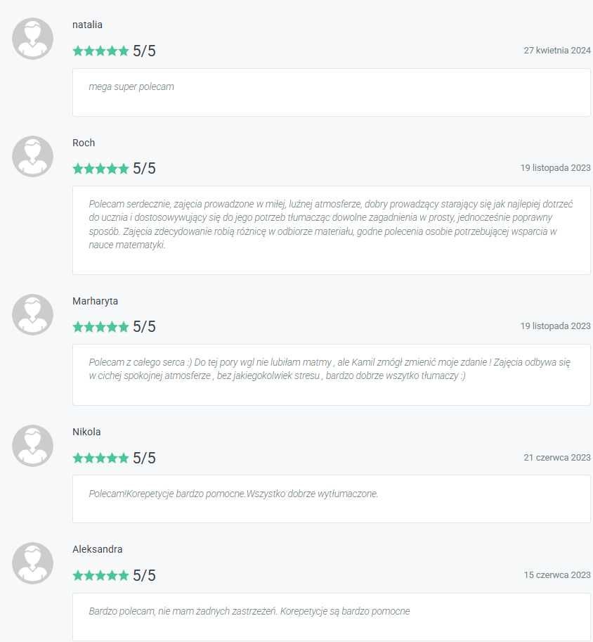 Korepetycje z Matematyki (matura/szkoła średnia/podstawowa)