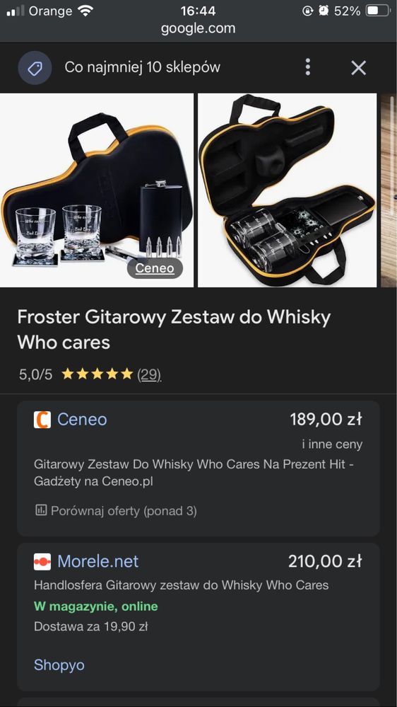 Nowy Gitarowy Zestaw do whisky froster prezent okazja