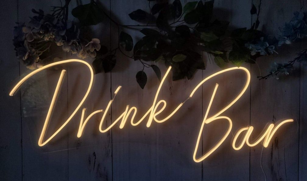 Drink Bar napis ledowy Led ledon neon napis świecący wesele