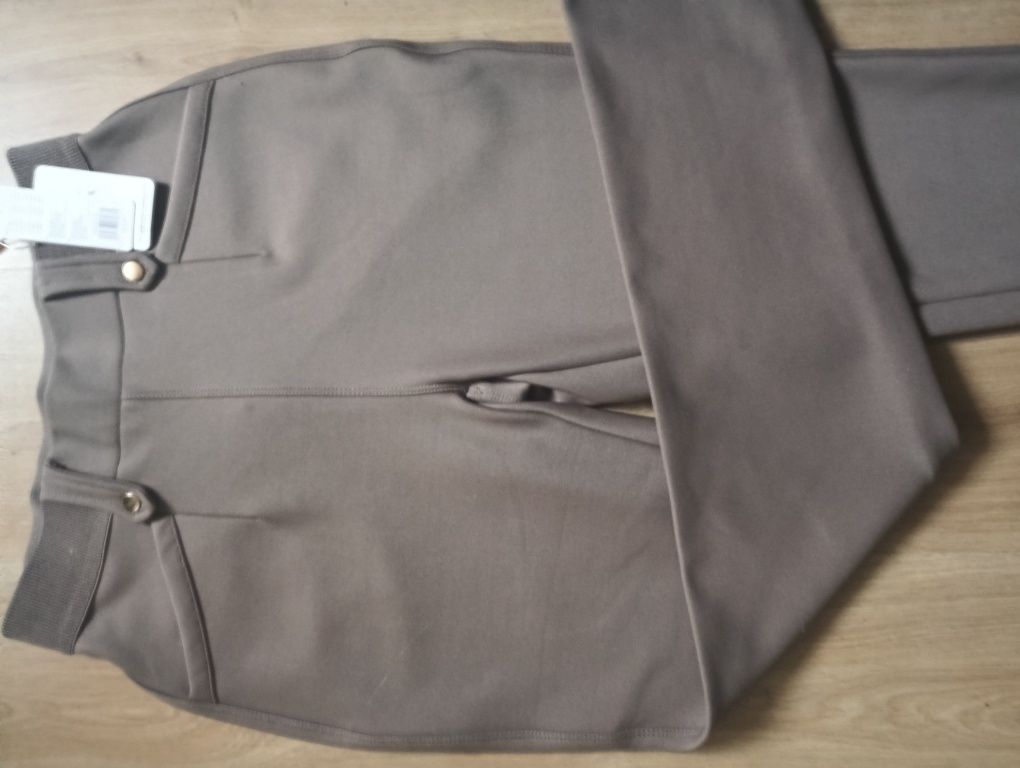 Spodnie damskie legginsy brazowe