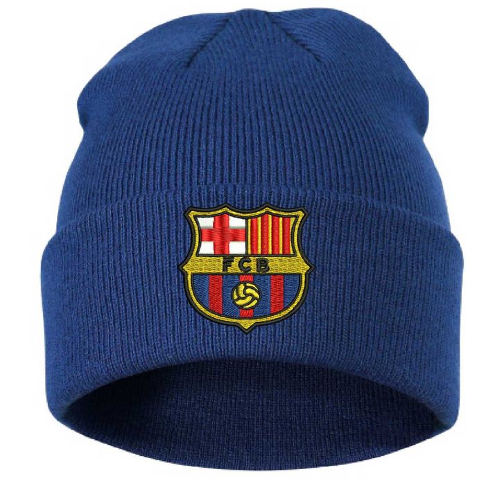 CZAPKA zimowa z haftem FC BARCELONA na prezent barca FCB SUPER JAKOŚĆ