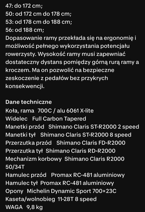 Rower szosowy Romet Huragan 2