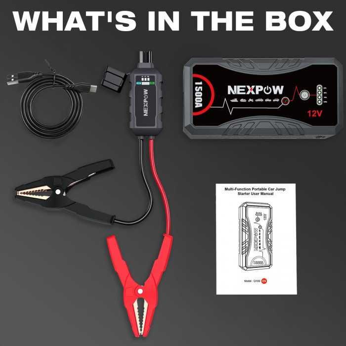 Пусковий пристрій NEXPOW, 1500A Jump Starter Q10S - бустер