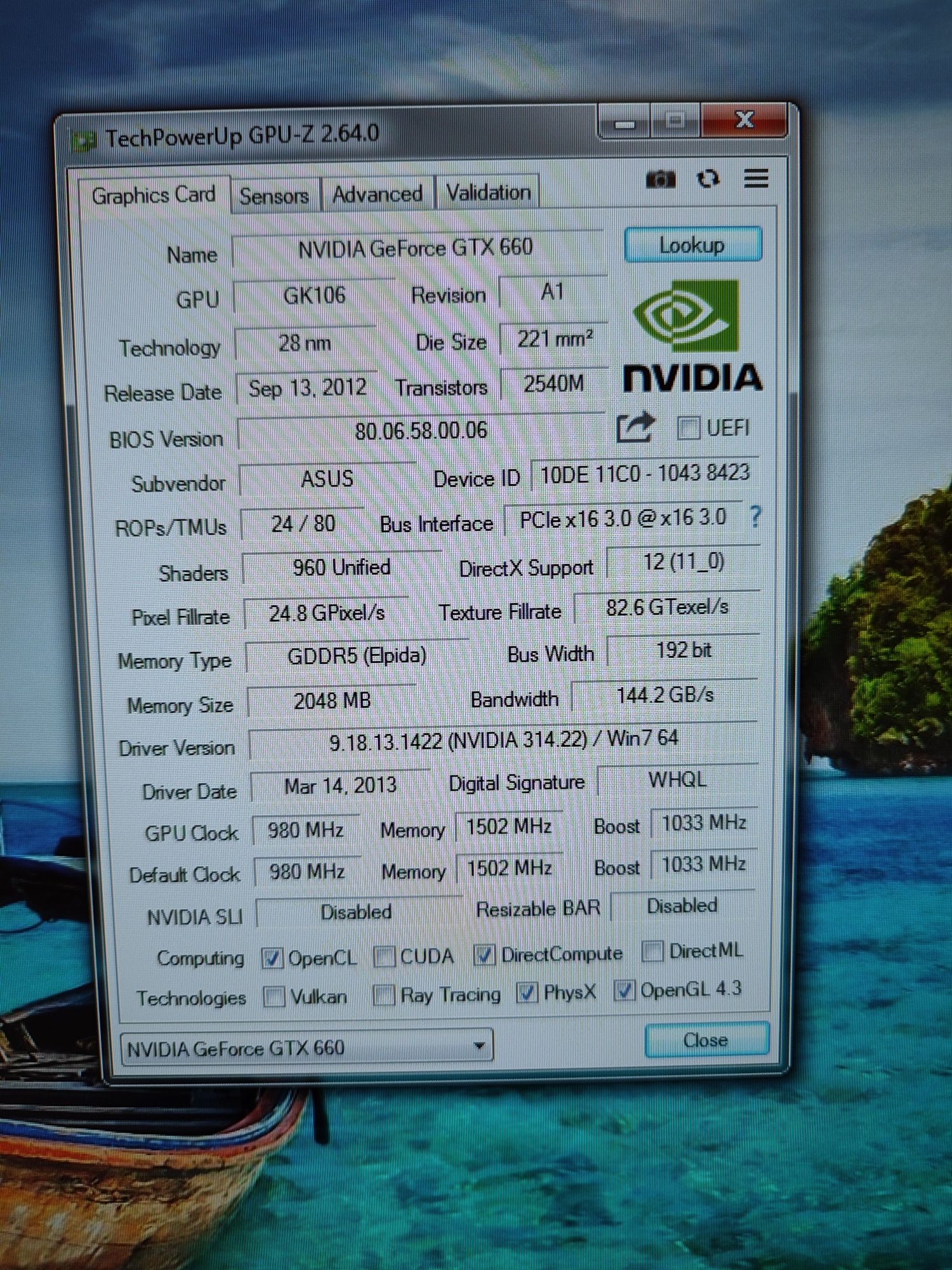 Nvidia Gtx 660 asus
