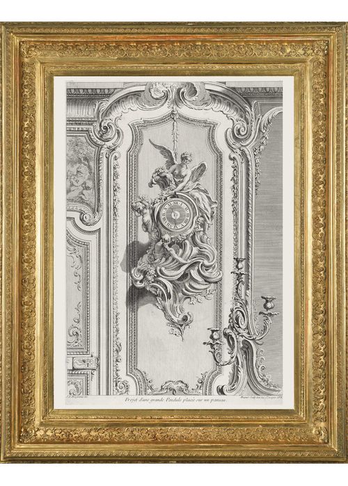 XVIII wieczny miedzioryt z ornamentyką i designem, wymiar 38cm x 53cm