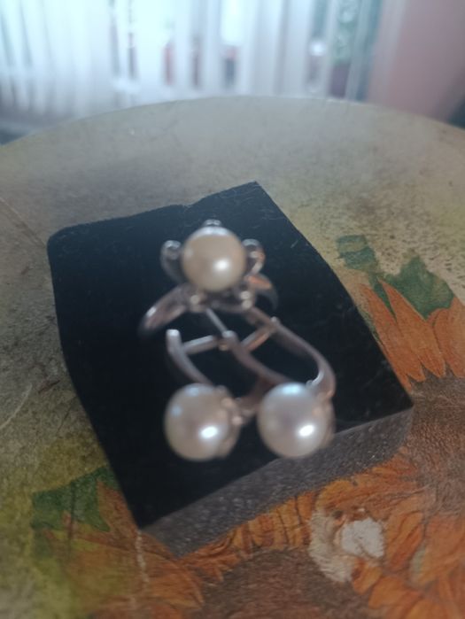 Колечко с жемчужинкой и серьги
