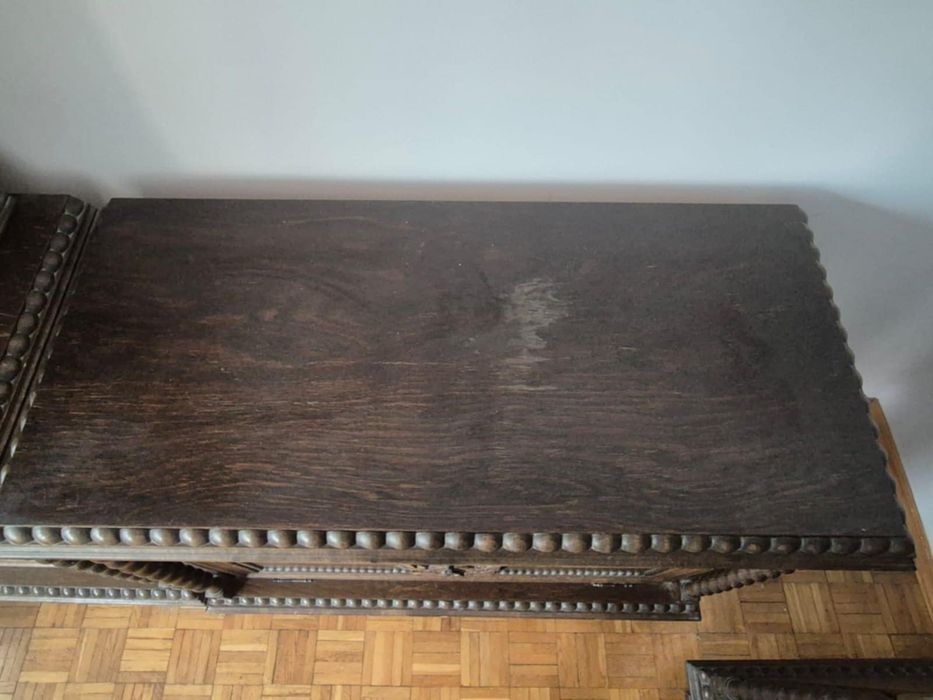 Komplet klasycznych mebli - witryna, stół, krzesła,szafa,komkda