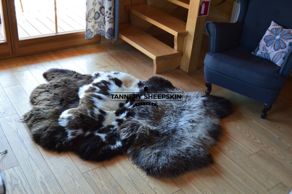 Dekoracyjne Skóry Owcze w Kolorach Naturalnych 90-100cm