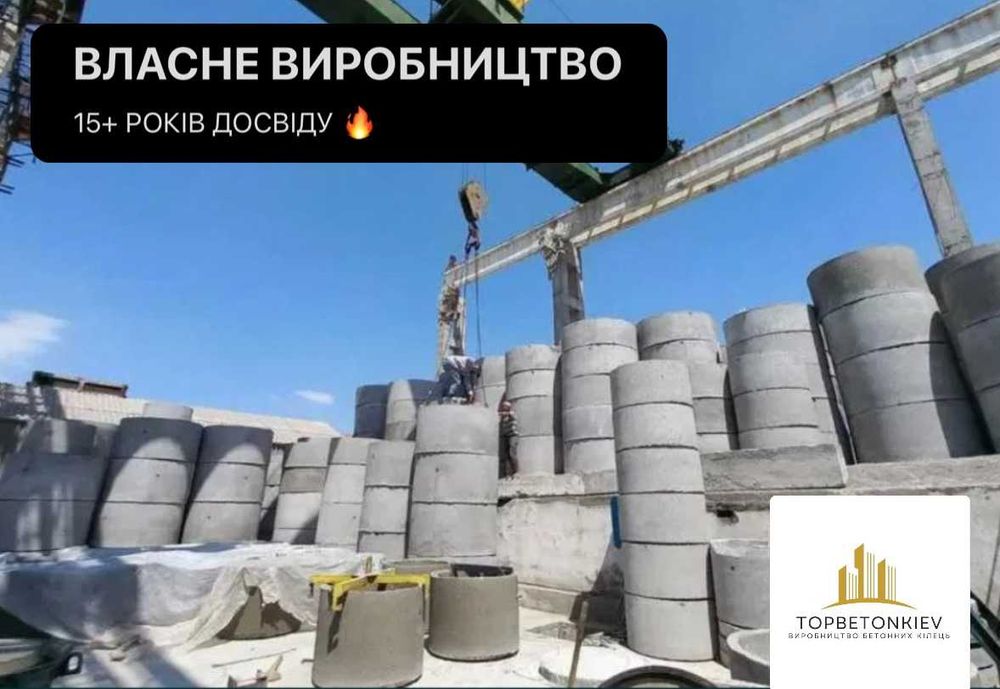 Железобетонные кольца! Бетонні круги, кільця, люки, днища, стакани!
