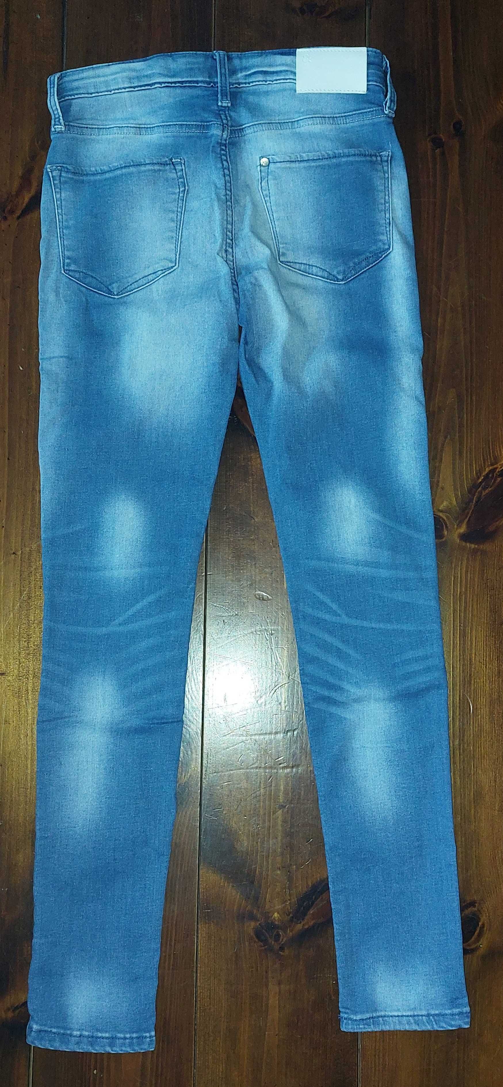 H&M, Spodnie jeansowe dla dziewczynki, rurki, rozmiar 140