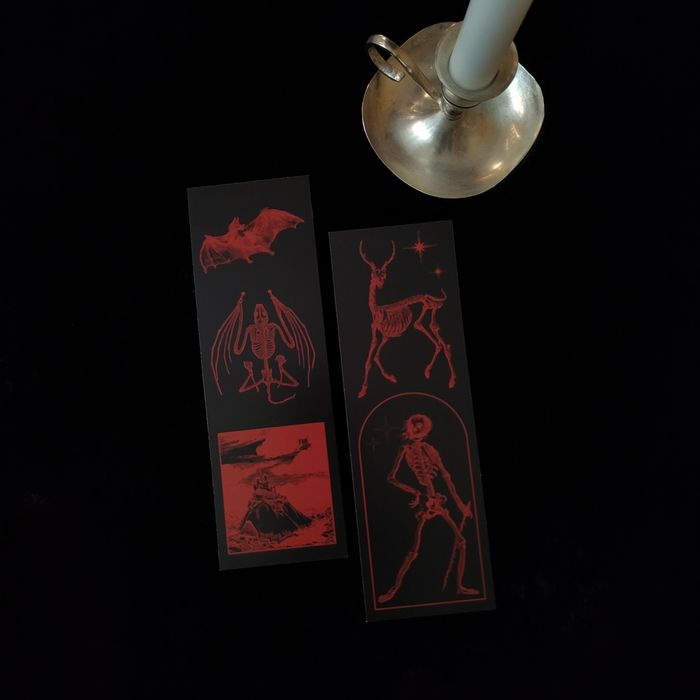 Zakładka do książek nietoperz szkielet dwustronna