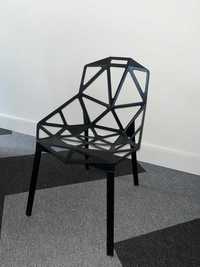 Krzesło / 2 krzesła czarne, metalowe - używane, stan bardzo dobry