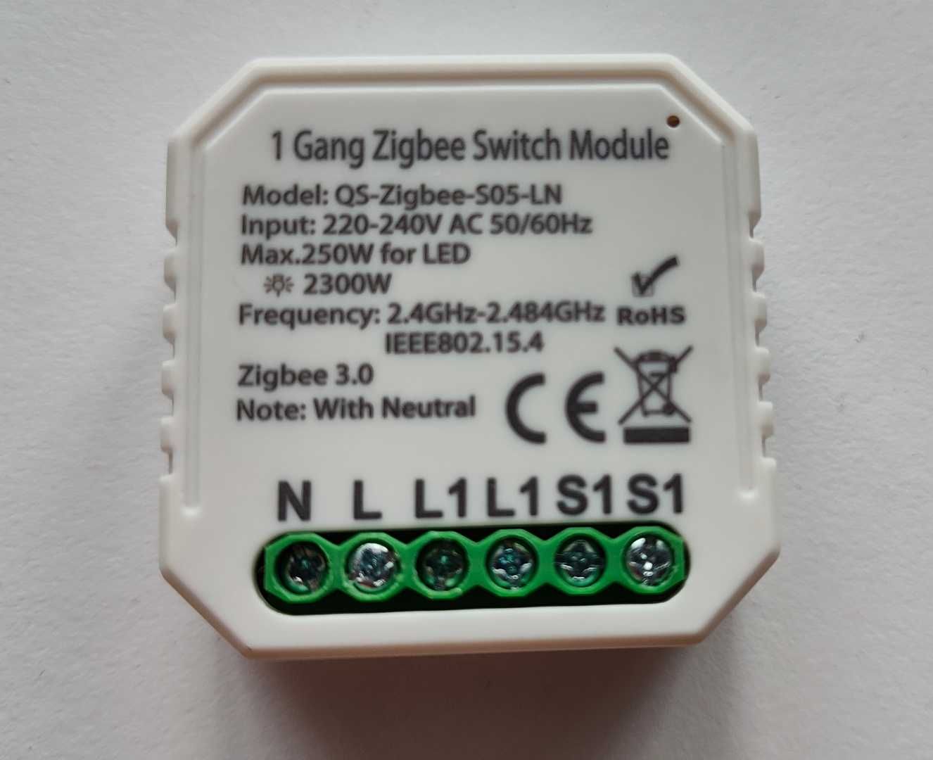 Przełącznik dopuszkowy 1-kanałowy Tuya Zigbee
