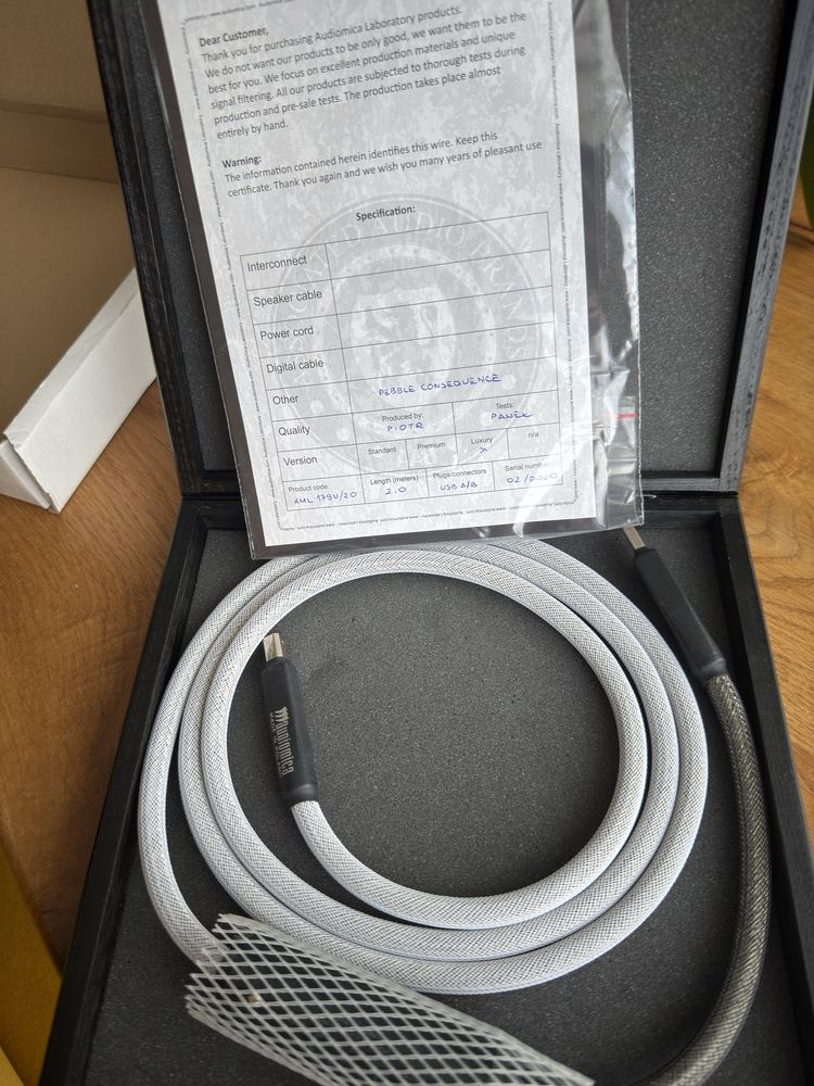 Kabel USB Audiomica PEBBLE Consequence USB - 2m, LUXURY