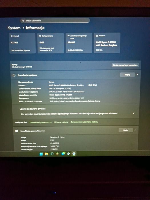 Lenovo IdeaPad Gaming 3 15ARH05 – Ryzen 5 / GTX 1650 / 16GB RAM / 500G