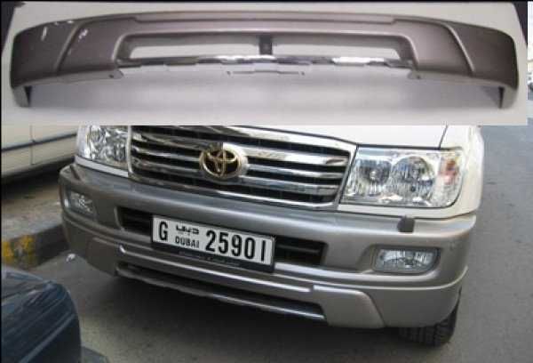 Накладка на передний бампер Ленд Крузер 100 юбка на задний бампер LC